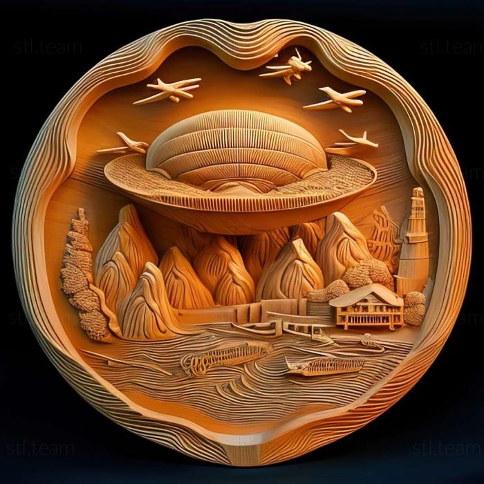 3D model Capacia Island UFO Shining Flying Saucer Ohbems Town (STL)